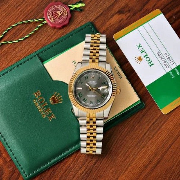 Rolex Oyster Perpetual Date Just Silver Gold