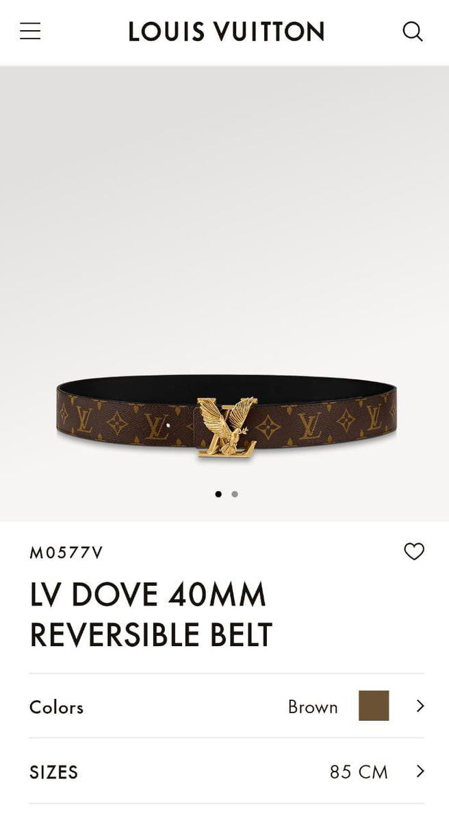 Louis Vuitton LV Dove 40MM Reversible Belt Brown for Men