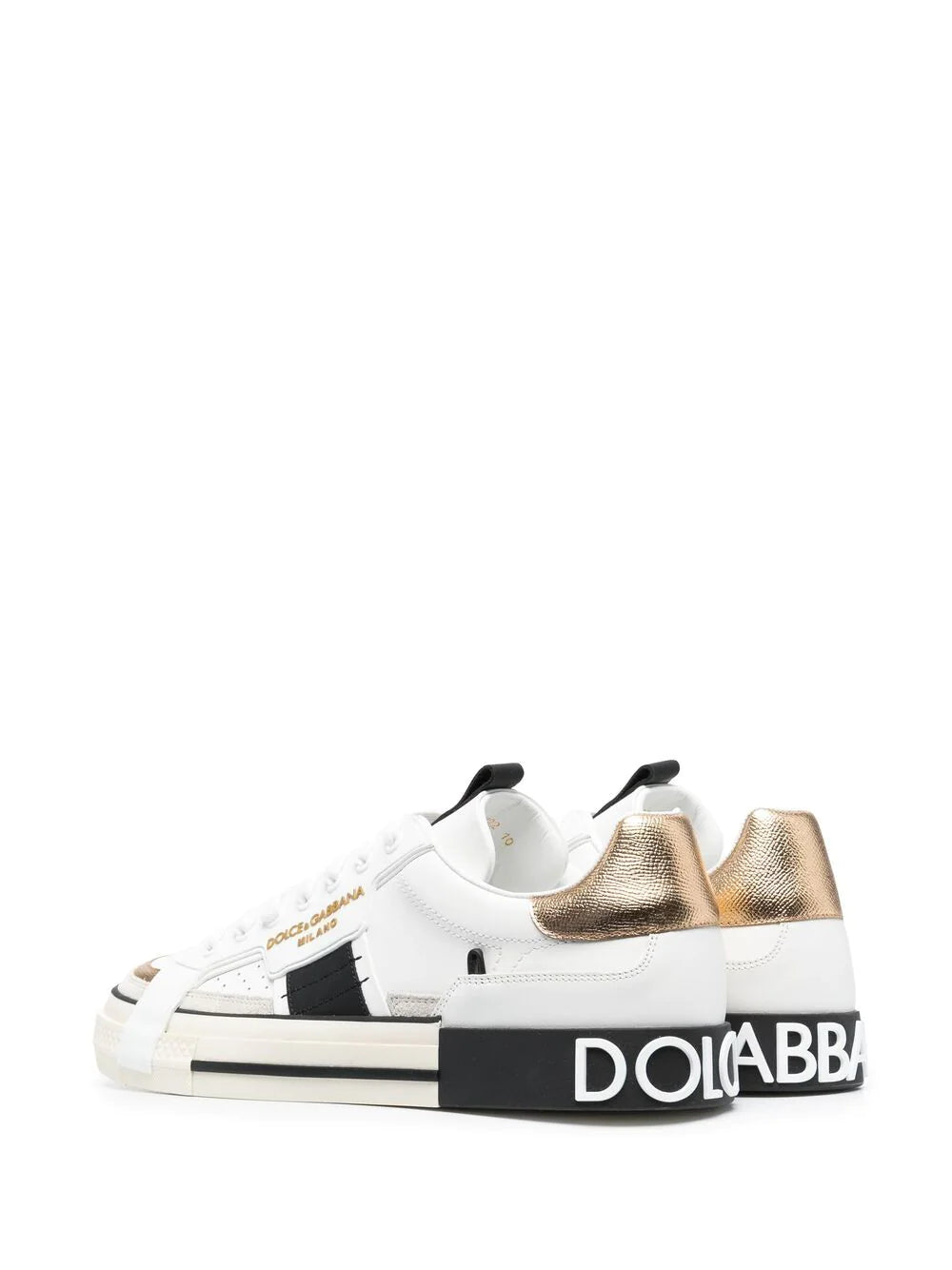 Dolce Gabbana Custom 2 Zero Panelled Low Top Sneakers White Black