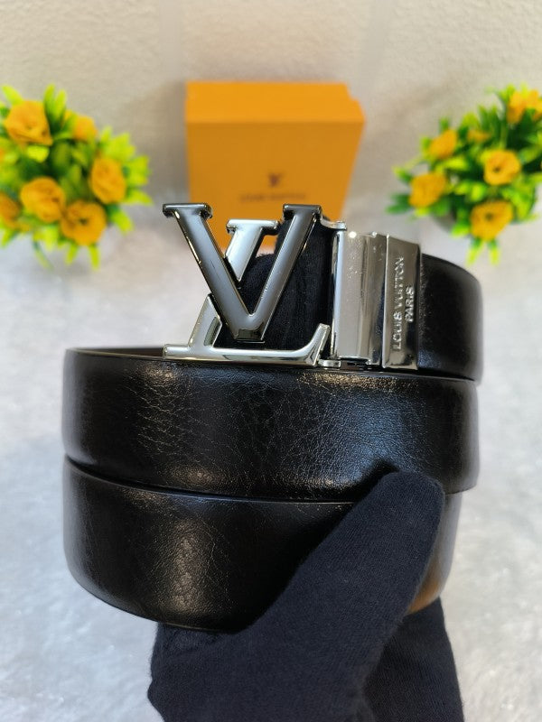 Louis Vuitton Silver Black Belt – LUXZILLA