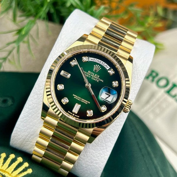 Rolex Oyster perpetual Day Date Gold Green