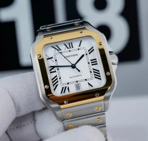 Cartier Santos Silver Gold