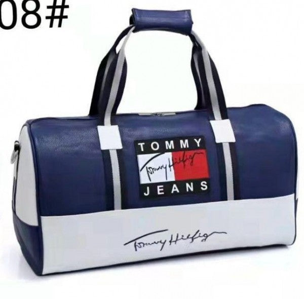 Tommy Hilfigher Blue Premium Leather Duffle Bag