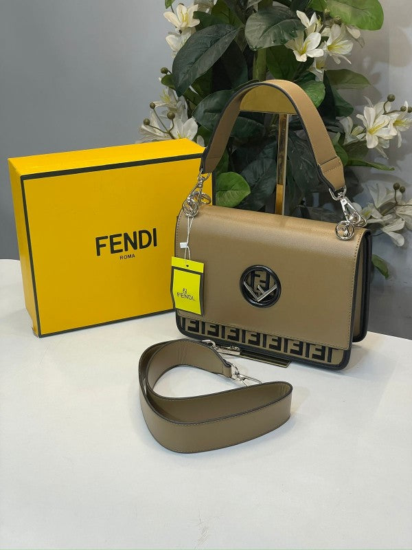 Fendi KanI Shoulder Bag Khaki