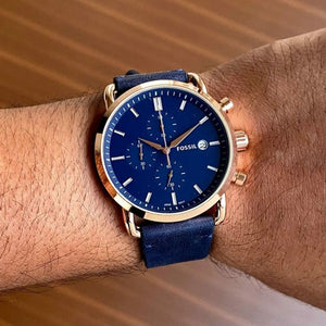 Fossil commuter Blue Gold