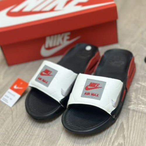 Nike Airmax 90 Premium White Black Red Flip Flop