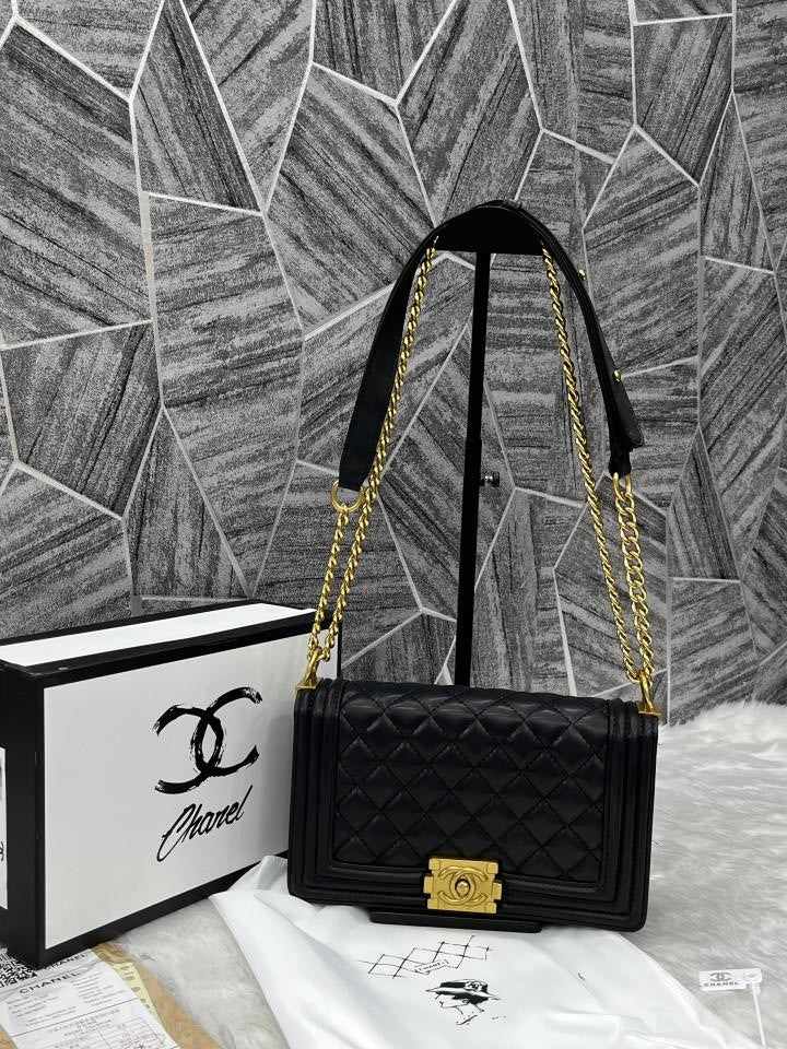Chanel Le Boy Black Gold