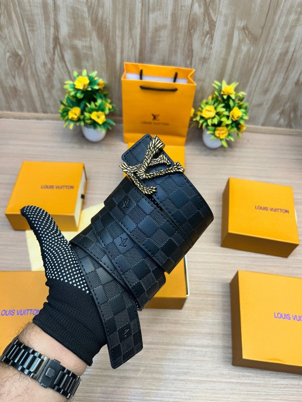 Louis Vuitton Black Checks Gold