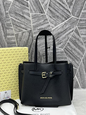 Michael Kors Emilia All Black Handbag Medium