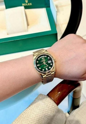 Rolex Oyster Perpetual Day Date Gold Green