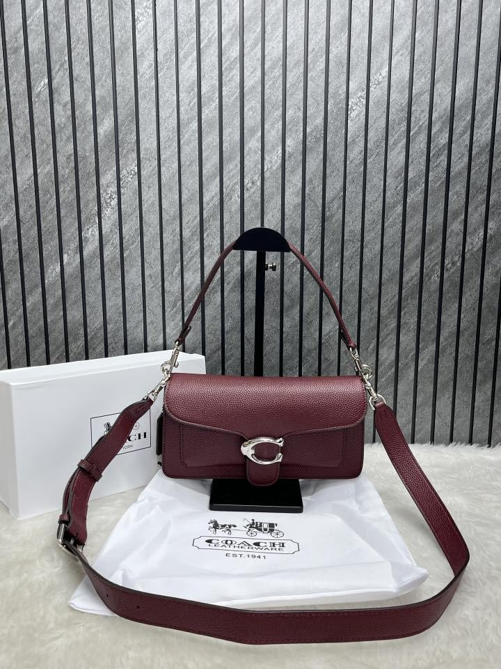 Coach Tabby 26 Silver Maroon