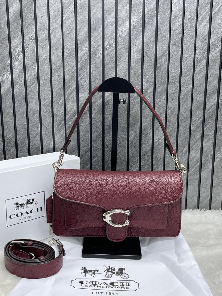 Coach Tabby 26 Silver Maroon