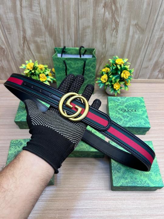 Gucci Gold Black Belt G393