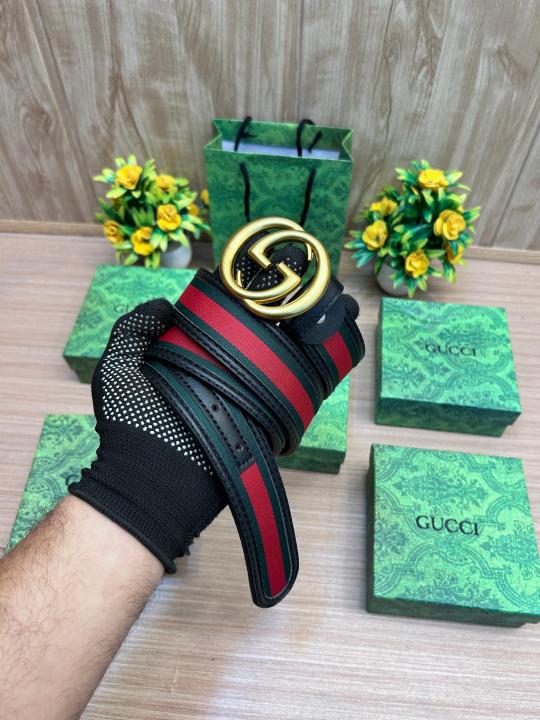Gucci Gold Black Belt G393