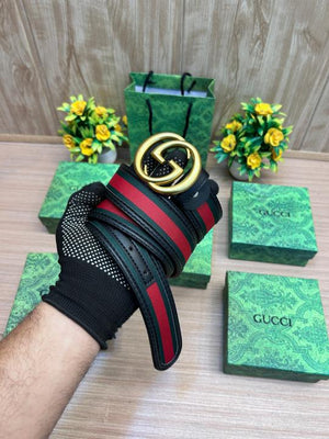 Gucci Gold Black Belt G393