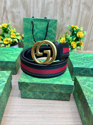 Gucci Gold Black Belt G393