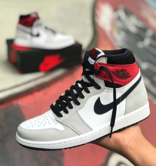 Jordan Retro 1 High Smoke Grey Red Suede Quality