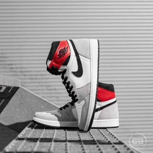 Jordan Retro 1 High Smoke Grey Red Suede Quality
