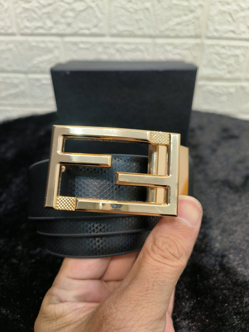 Fendi Belt Black Gold