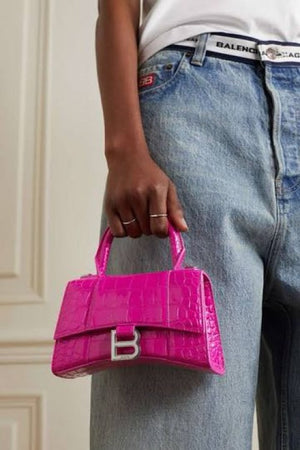 Balenciaga Hourglass Xs Pink Top Handle Bag